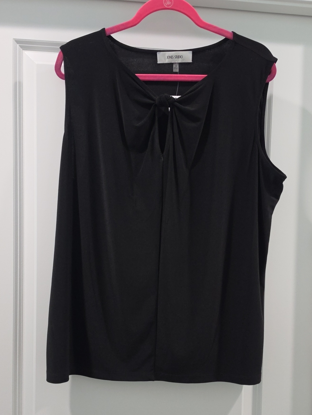Jones Studio Black Knot-Front Sleeveless Camisole